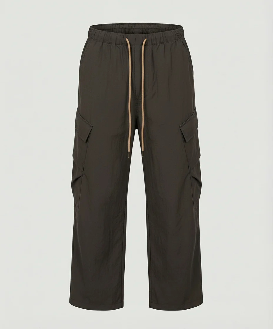 Damen nan hochgeschnittene weite Freizeit-Hose im Utility-Look mit großen Klappentaschen und Kordelzugbund Heidi-Mode - Image 6