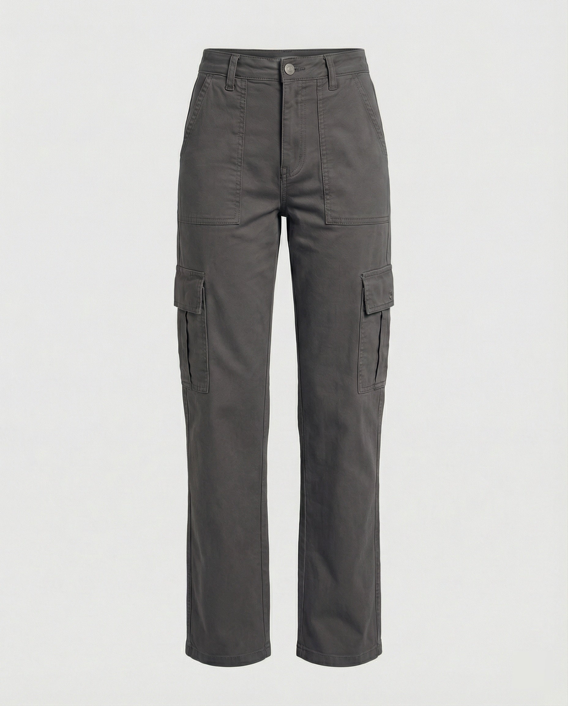 Damen hochgeschnittene Workwear-Cargohose aus robustem Baumwolltwill mit geradem Bein und aufgesetzten Klapptaschen Heidi-Mode - Image 6