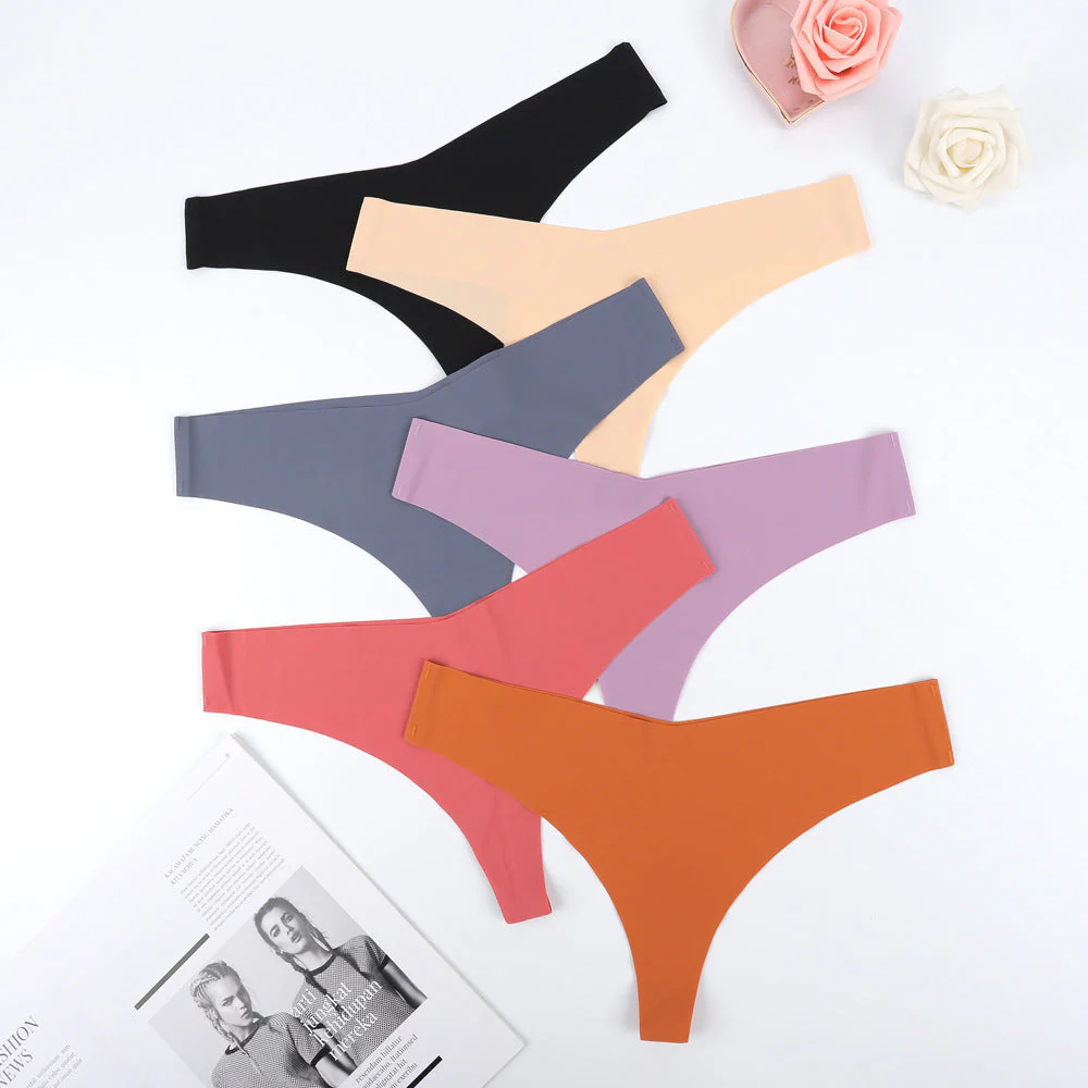 Damen Hochgeschnittener Tanga Aus Elastischer Mikrofaser mit Nahtloser Verarbeitung Heidi-Mode