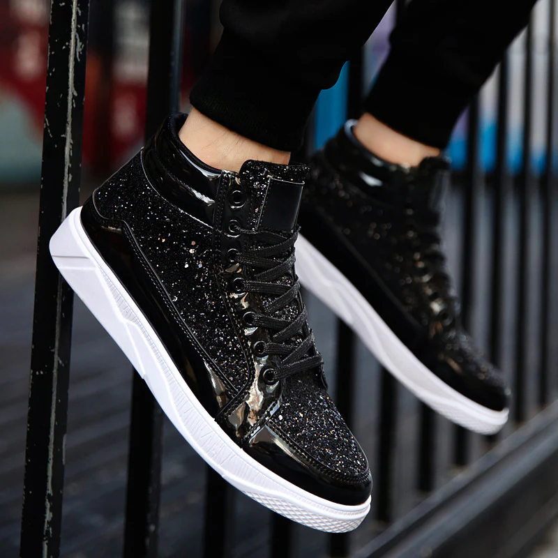 Damen Hochglänzende Sneaker mit glitzerndem Obermaterial und rutschfester Sohle Heidi Mode - Image 3