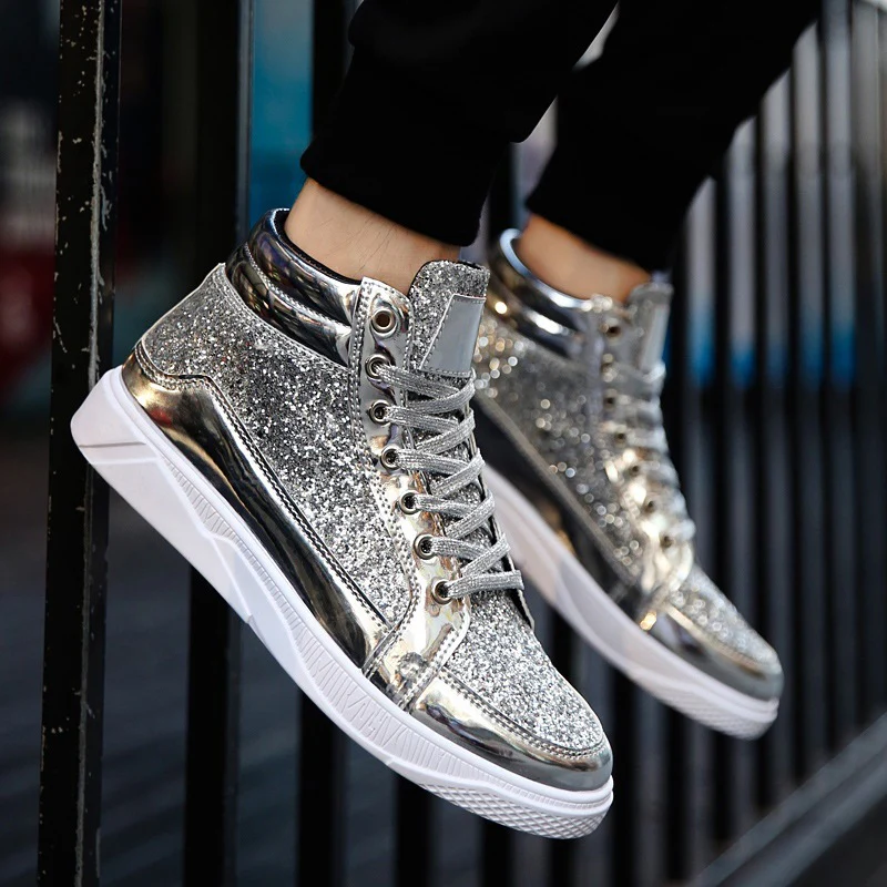 Damen Hochglänzende Sneaker mit glitzerndem Obermaterial und rutschfester Sohle Heidi Mode - Image 7