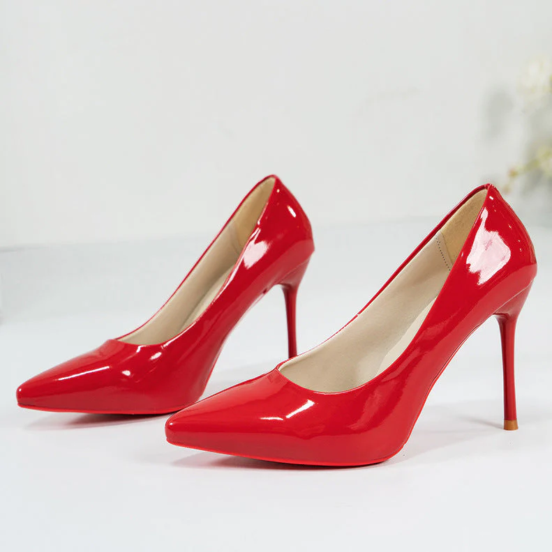 Damen Hochhackige Pumps mit Glänzendem Lackfinish und Eleganter Silhouette Heidi-Mode - Image 8