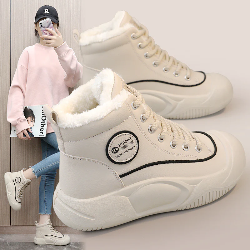 Damen Hochkomfortable Winter Sneakers mit isolierendem Fleece-Futter Heidi Mode