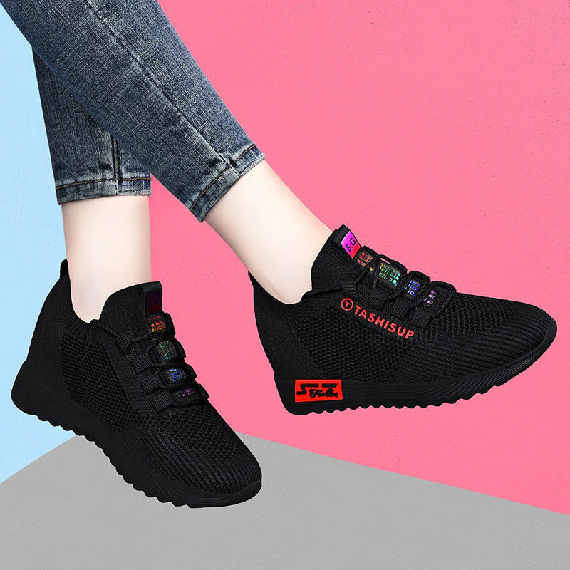 Damen Hochschnitt Sneakers mit atmungsaktiver Mesh-Oberfläche und komfortabler Wedge-Sohle Heidi Mode - Image 4