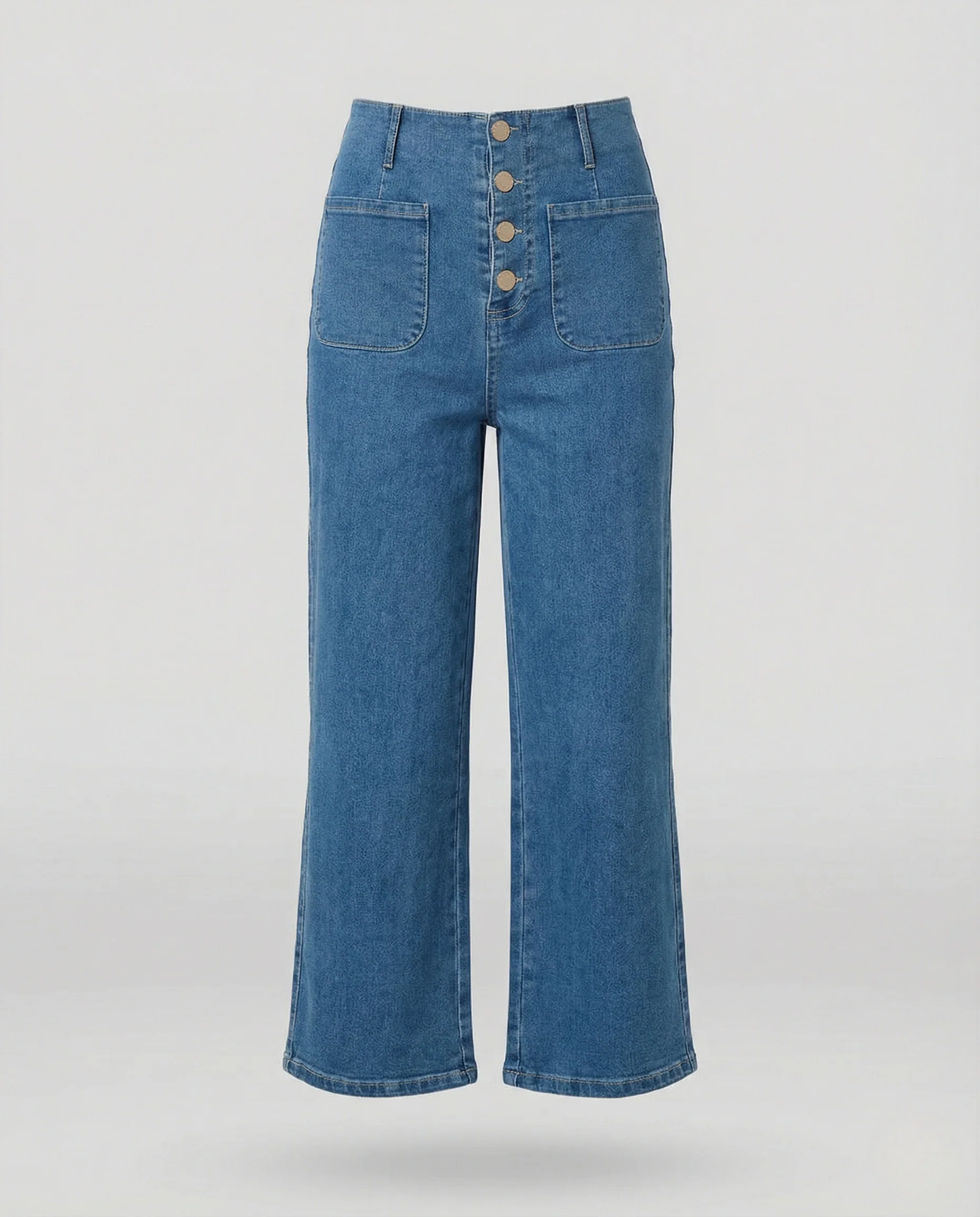 Damen High-Waist Jeans mit weitem Bein - Image 4