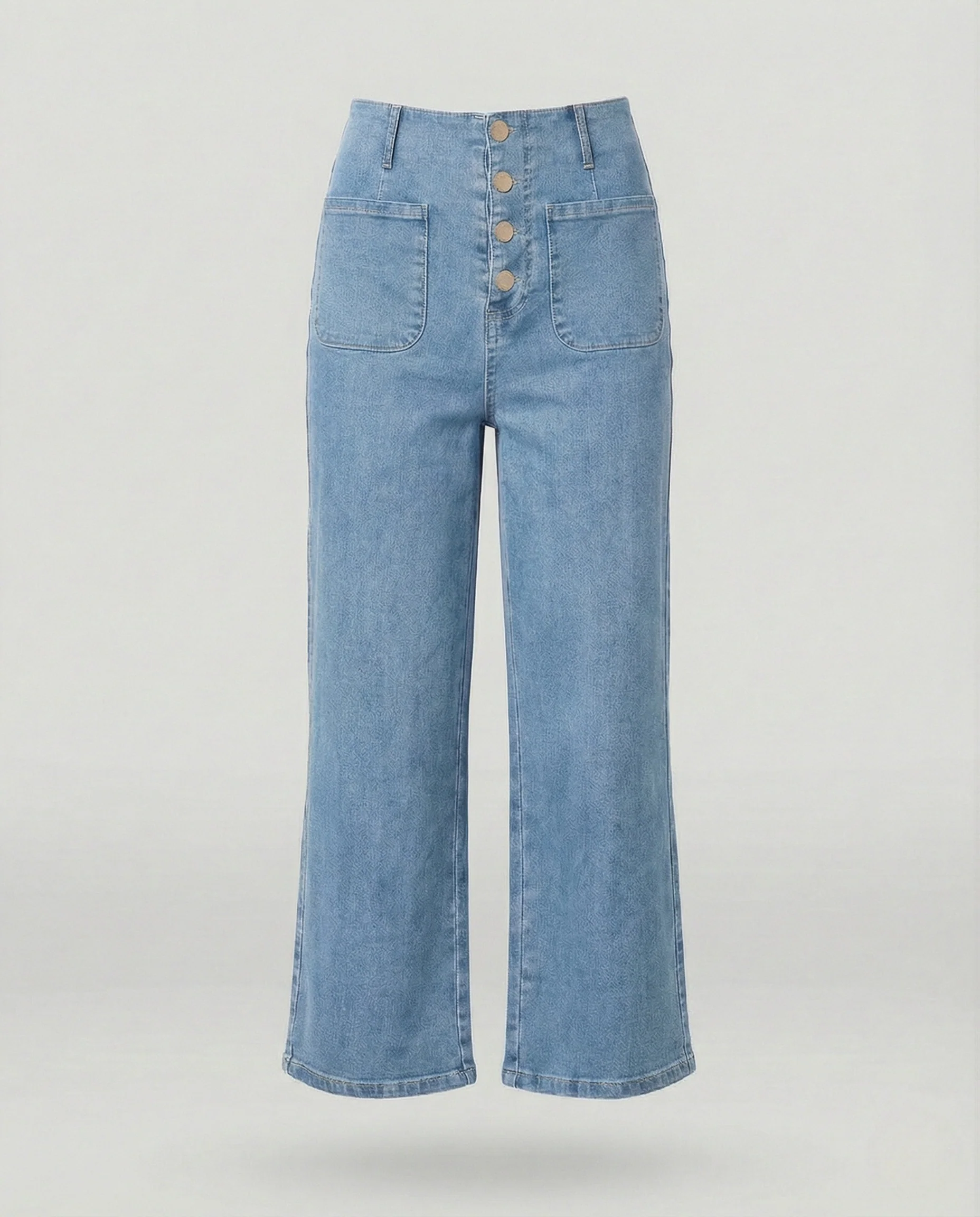 Damen High-Waist Jeans mit weitem Bein - Image 6