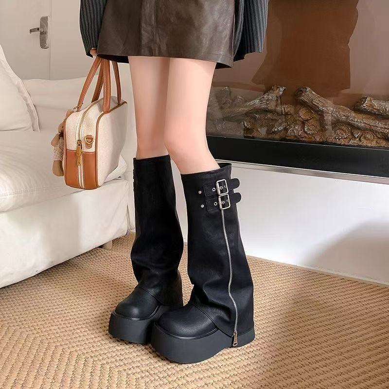 Damen Hochwertige Plateau-Stiefel im modernen Schnitt Heidi Mode - Image 5