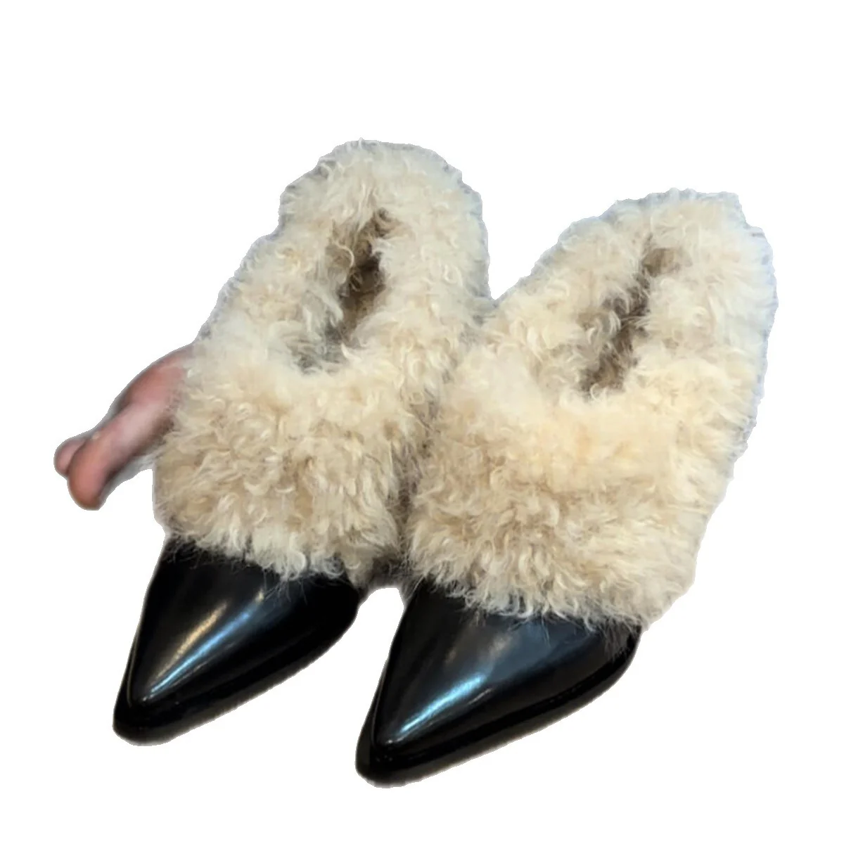 Damen hochwertige Slipper mit luxuriösem Fellrand und spitzer Zehenpartie Heidi Mode - Image 5