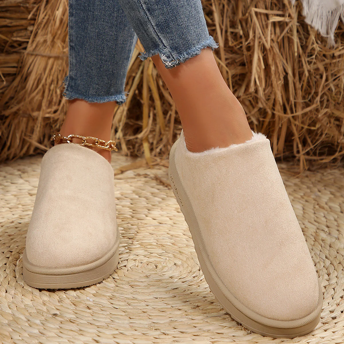 Damen hochwertige Slipper mit weichem Kunstfell und rutschfester Sohle Heidi Mode - Image 4