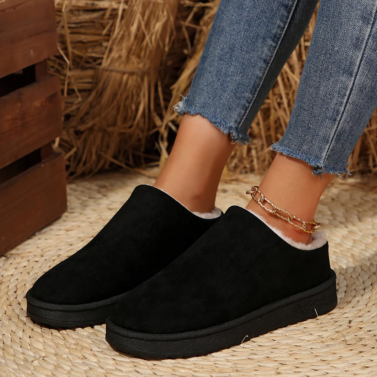 Damen hochwertige Slipper mit weichem Kunstfell und rutschfester Sohle Heidi Mode - Image 6