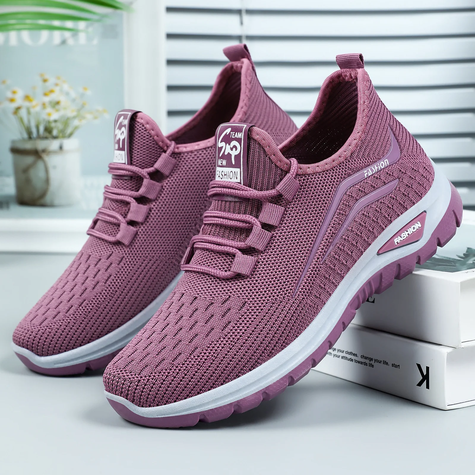 Damen Hochwertige und atmungsaktive Sportschuhe mit elastischem Einschlupf Heidi Mode - Image 4