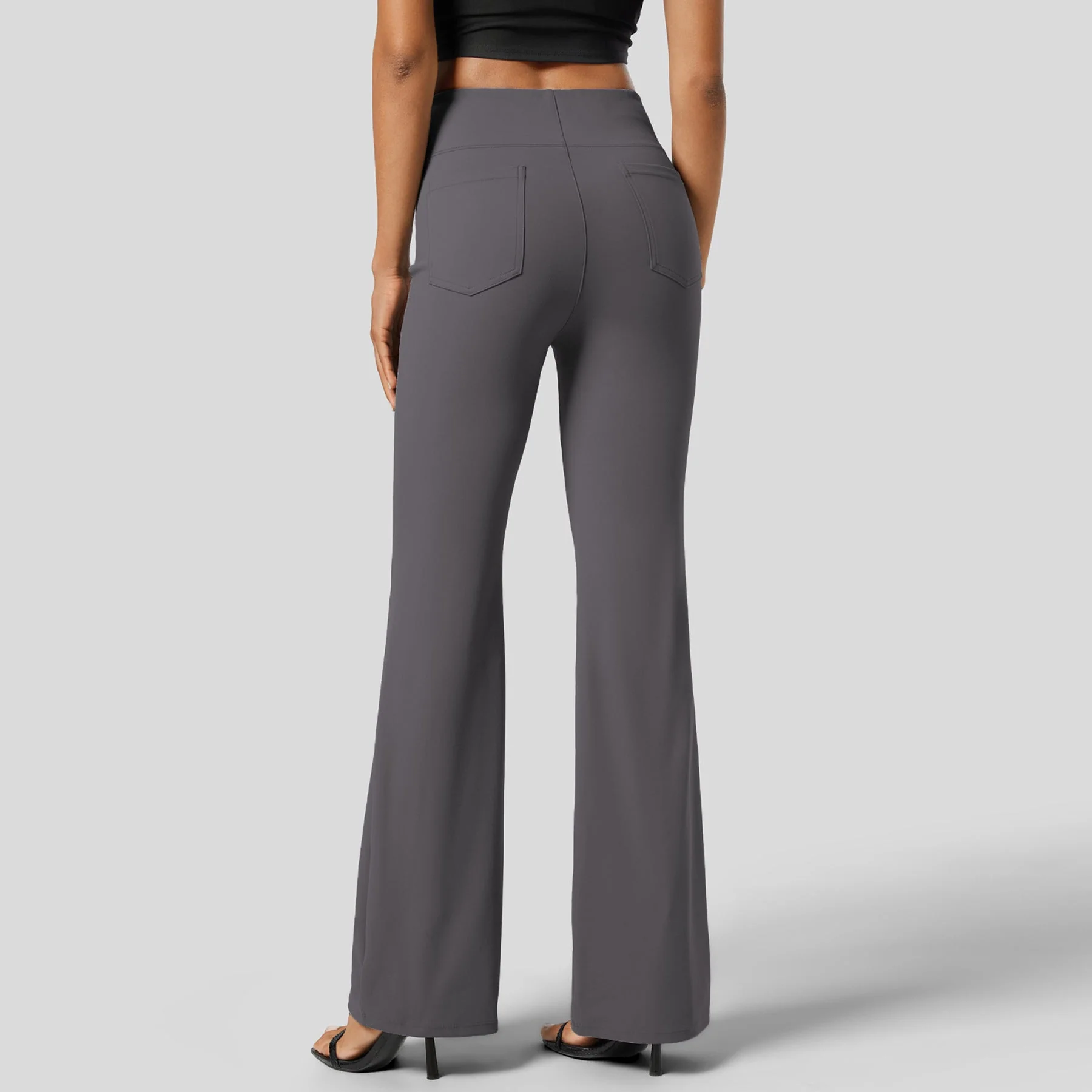 Damen Hohe Schlaghose mit Elastischem Bund und Figurschmeichelndem Design Heidi-Mode - Image 2