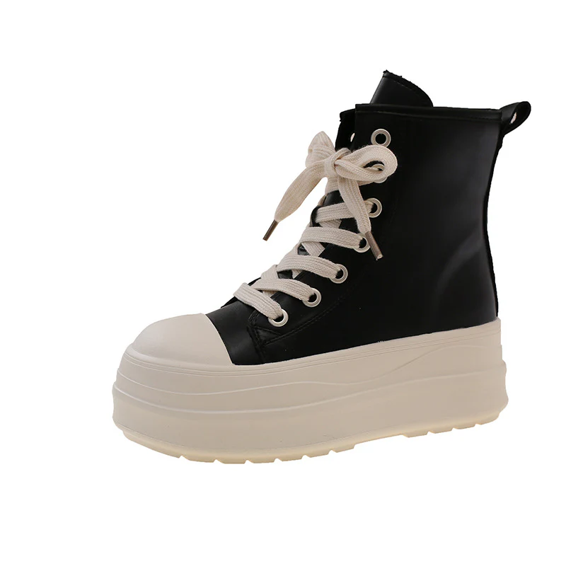 Damen hohe Sneakers mit Plateau-Sohle und elegantem Schnürsystem Heidi Mode - Image 5