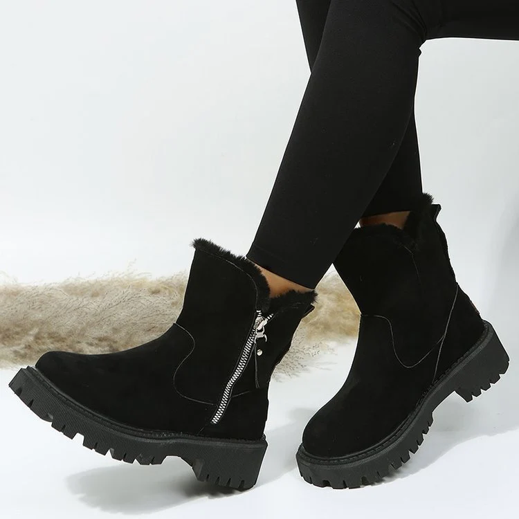 Damen hohe Stiefel mit kuscheligem Innenfutter und robustem Reißverschluss Heidi Mode - Image 2