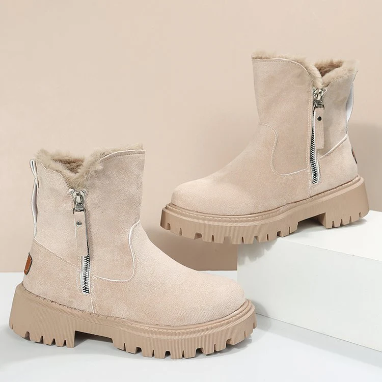 Damen hohe Stiefel mit kuscheligem Innenfutter und robustem Reißverschluss Heidi Mode - Image 3