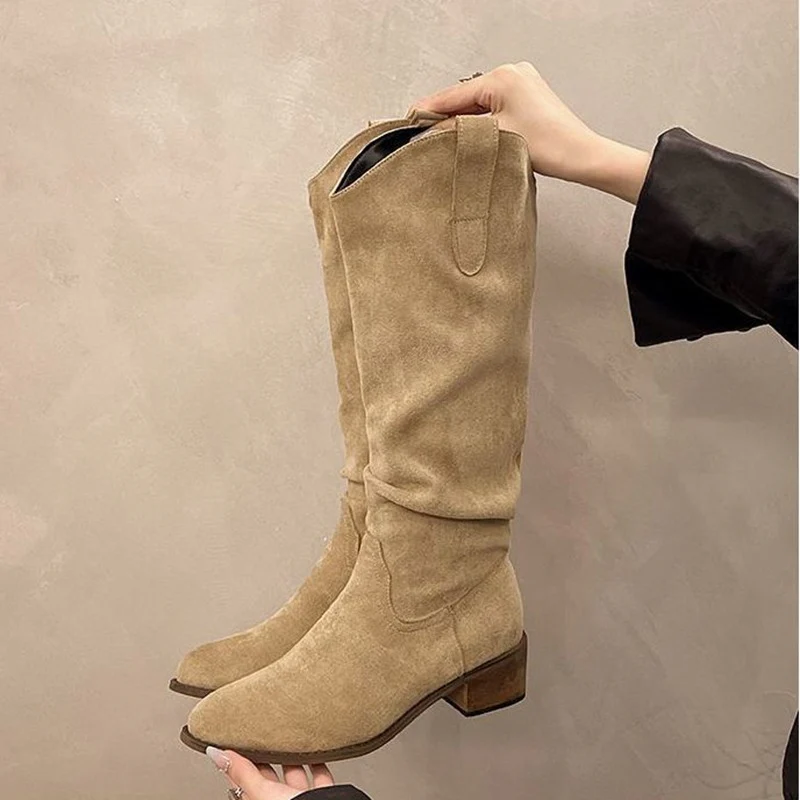 Damen Hohe Wildleder-Stiefel mit elegantem Design Heidi Mode - Image 4