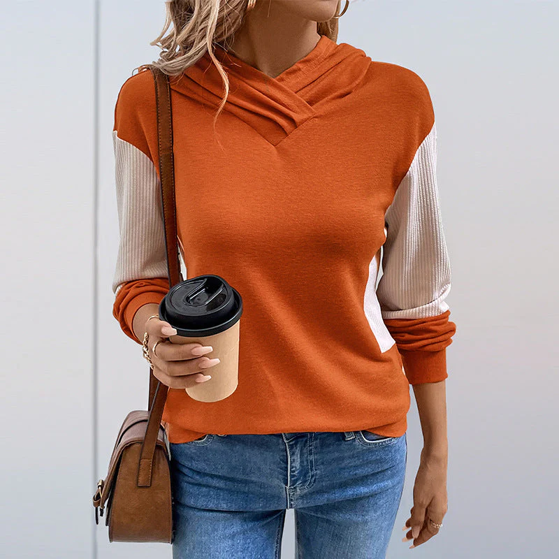 Damen Hoodie mit Modernem V-Ausschnitt und Strukturierter Ärmelgestaltung Heidi-Mode - Image 3