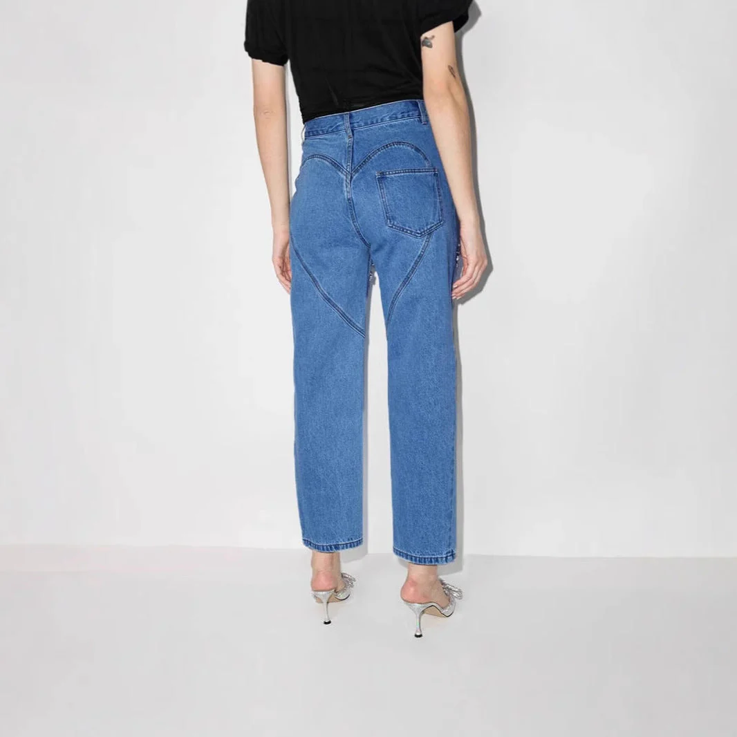 Damen Jeans mit Cut-Outs und Funkelnden Details Heidi-Mode - Image 4