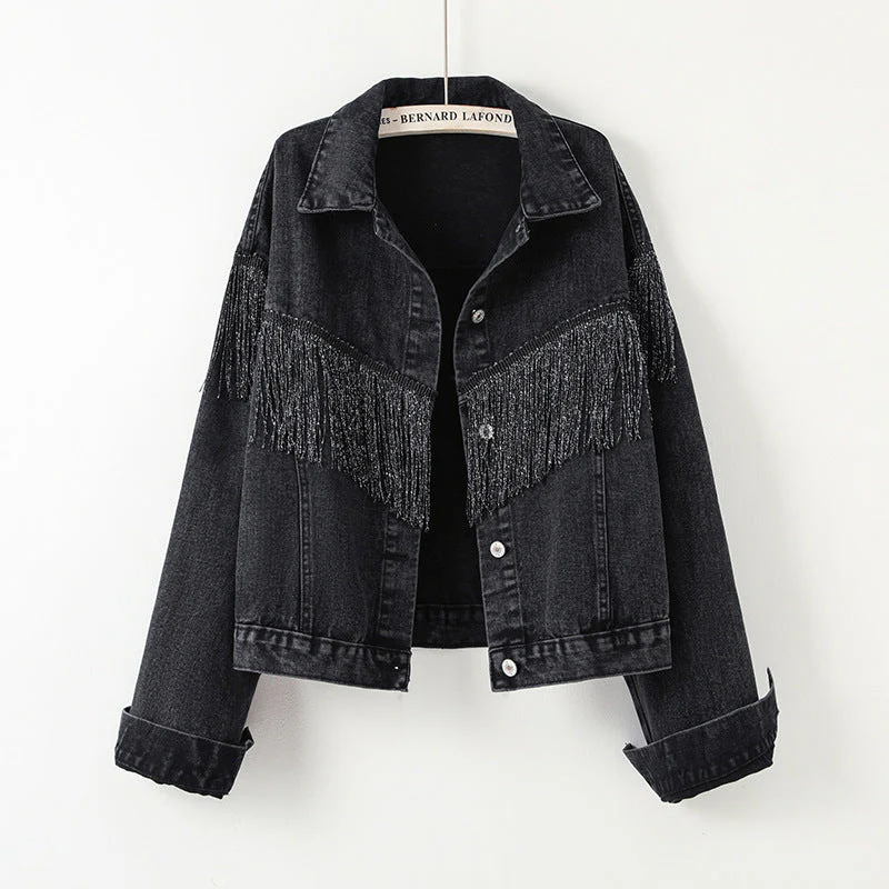 Damen Jeansjacke mit Fransigen Details und Lässigem Schnitt Heidi-Mode - Image 6