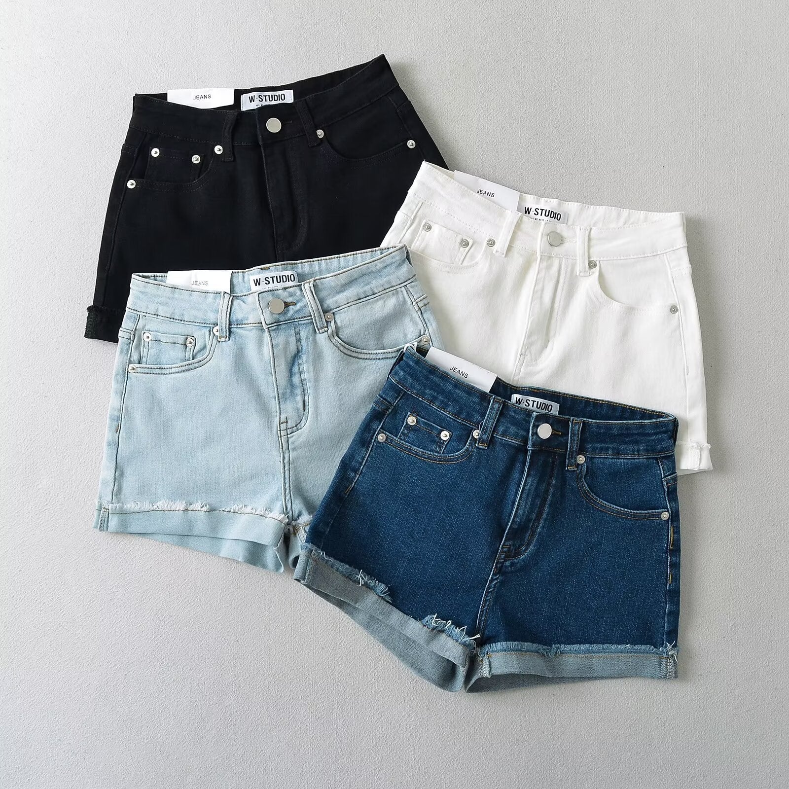 Damen Jeansshorts mit Lässigem Schnitt und Versäuberten Abschlüssen Heidi-Mode
