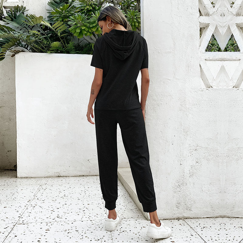 Damen Jumpsuit mit Bequemem Kordelzug und Lässigem Kurzarmdesign Heidi-Mode - Image 4