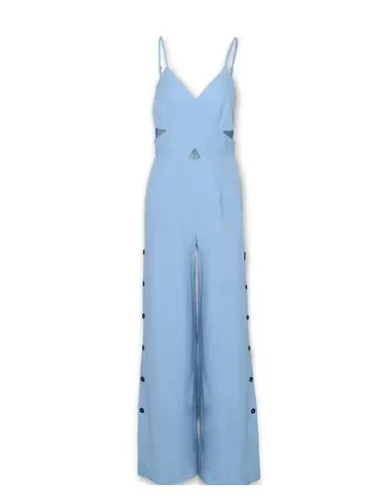 Damen Jumpsuit mit Cross-Over Design und Knopfleiste Heidi-Mode - Image 3