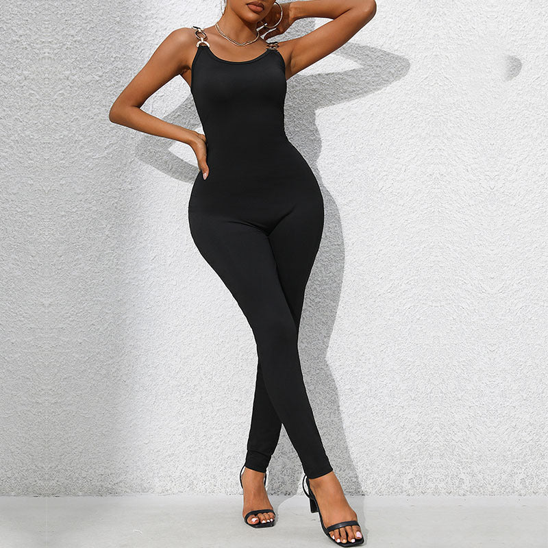 Damen Jumpsuit mit Dekorativen Schulterringen Heidi-Mode - Image 2