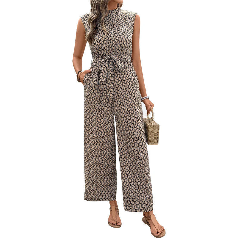 Damen Jumpsuit mit Elegantem Knoten und Floralem Design Heidi-Mode - Image 5