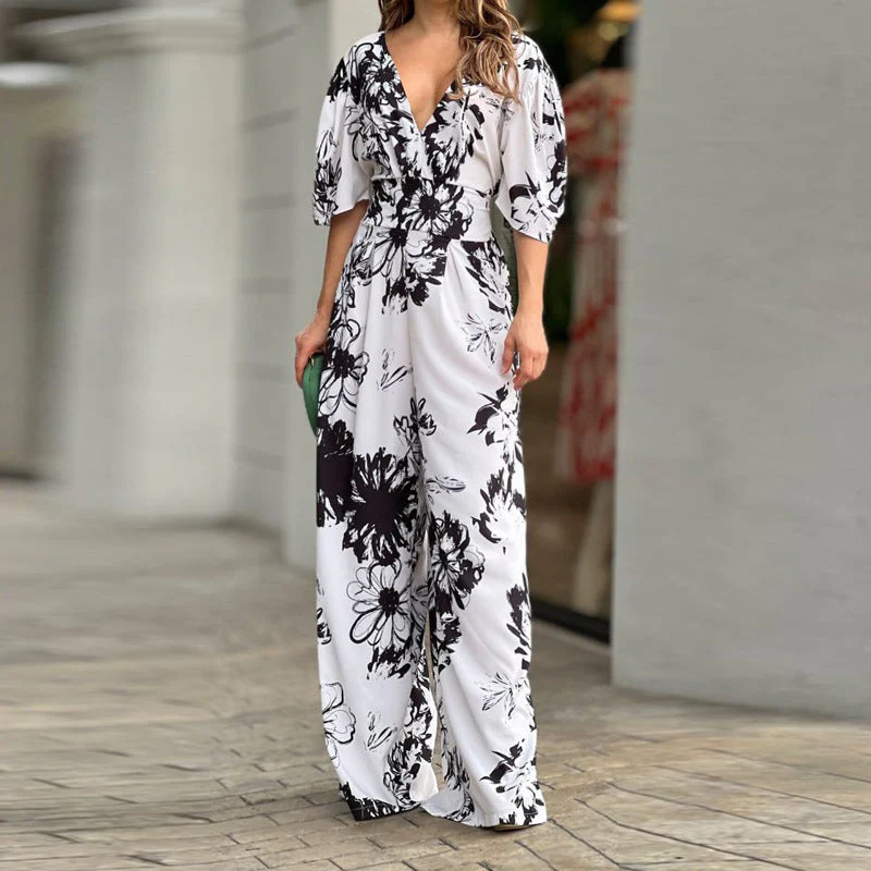 Damen Jumpsuit mit Floralem Design und Voluminösen Ärmeln Heidi-Mode - Image 4