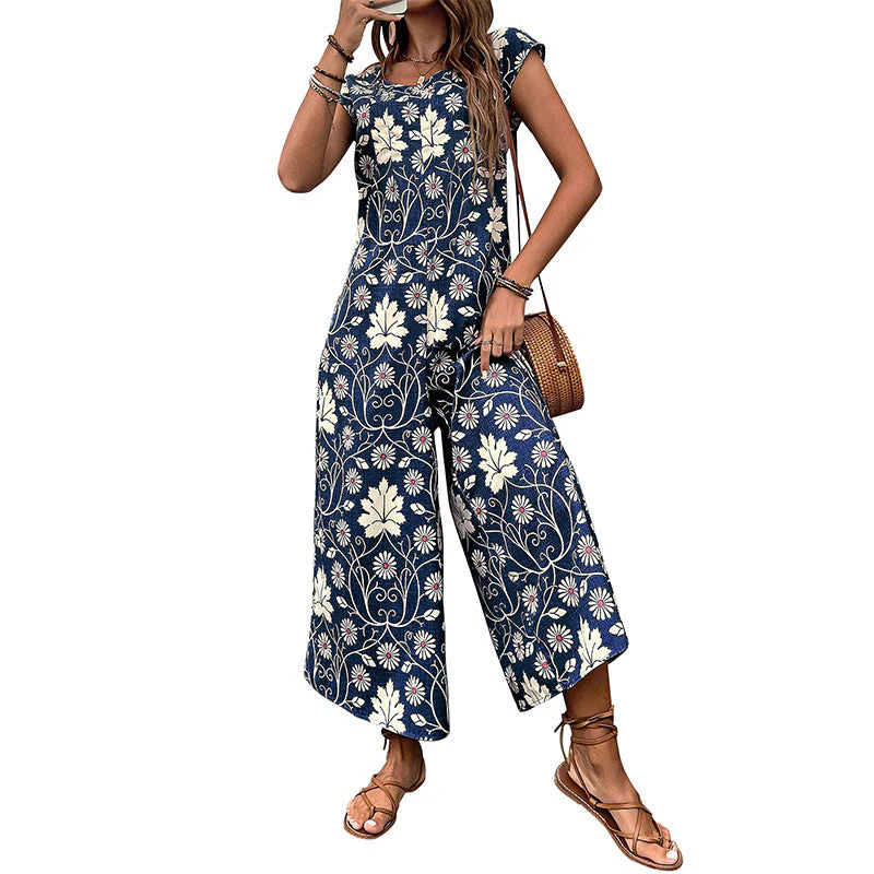 Damen Jumpsuit mit Floralem Muster und Praktischen Taschen Heidi-Mode - Image 5