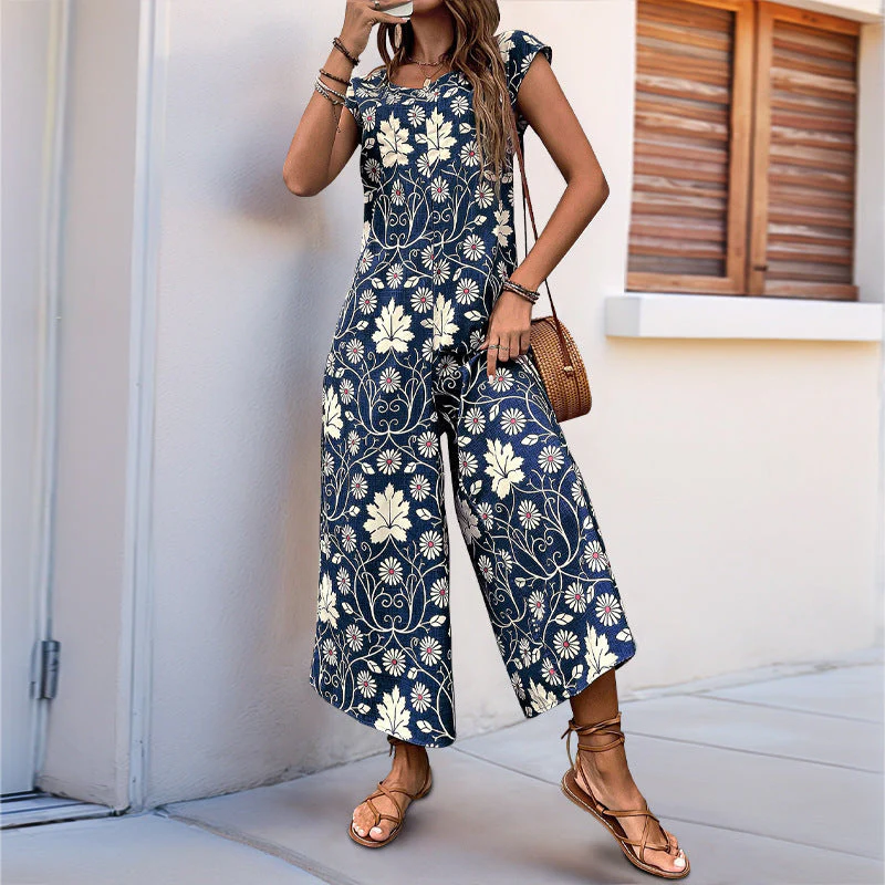 Damen Jumpsuit mit Floralem Muster und Praktischen Taschen Heidi-Mode - Image 8