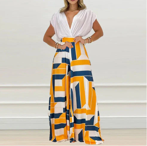 Damen Jumpsuit mit Tiefem V-Ausschnitt und Weitem Bein Heidi-Mode - Image 11