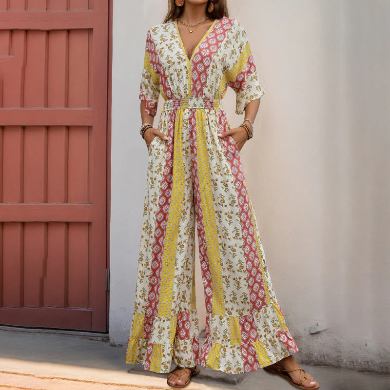 Damen Jumpsuit mit Weitem Bein und Elastischem Taillenzug Heidi-Mode - Image 6