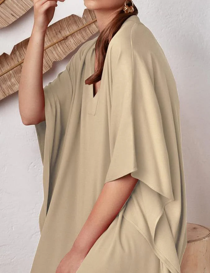 Damen Kaftan mit Lässigem Schnitt und Elegantem V-Ausschnitt Heidi-Mode - Image 5