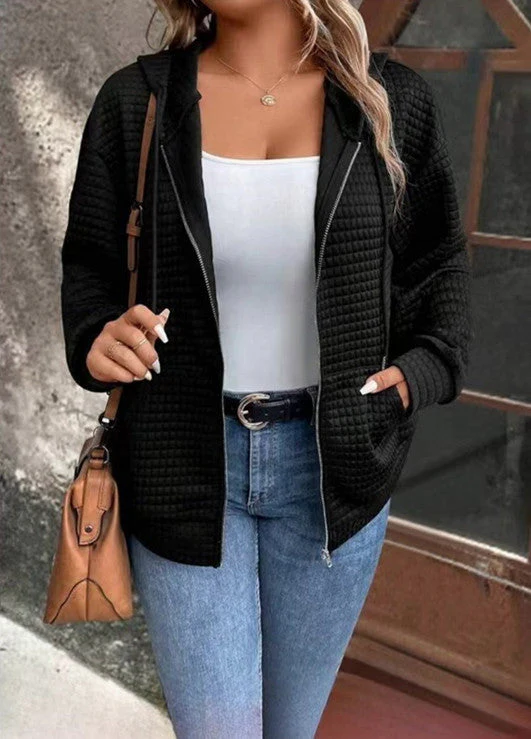 Damen Kapuzenjacke Aus Strukturiertem Material Heidi-Mode - Image 2