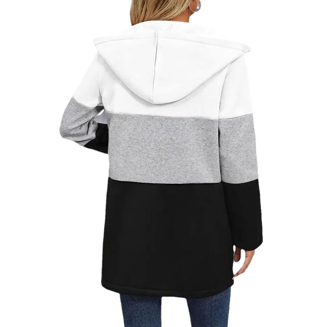Damen Kapuzenjacke mit Modernem Farbblockdesign und Praktischen Reißverschlusstaschen Heidi-Mode - Image 5