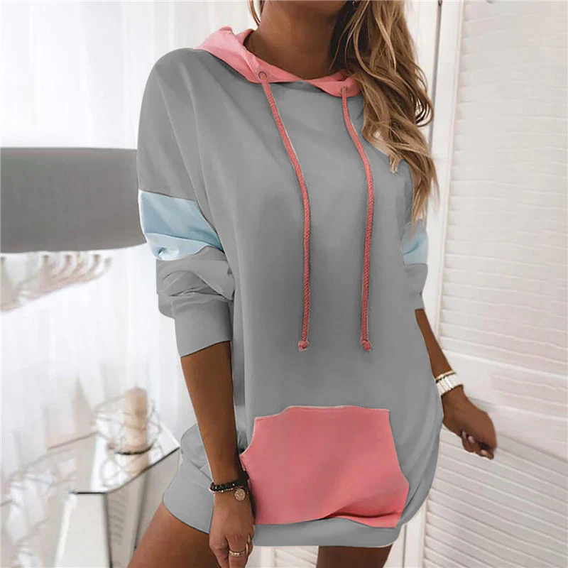 Damen Kapuzenkleid in sportlichem Design mit praktischen Taschen Heidi-Mode - Image 4