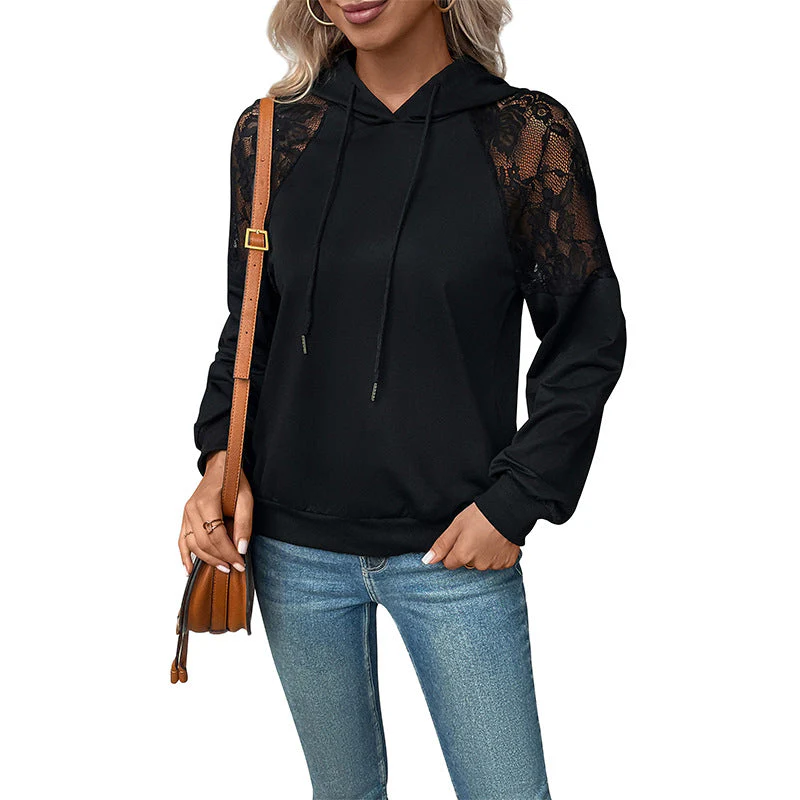Damen Kapuzenpullover mit Eleganter Spitzen-Details Heidi-Mode - Image 5