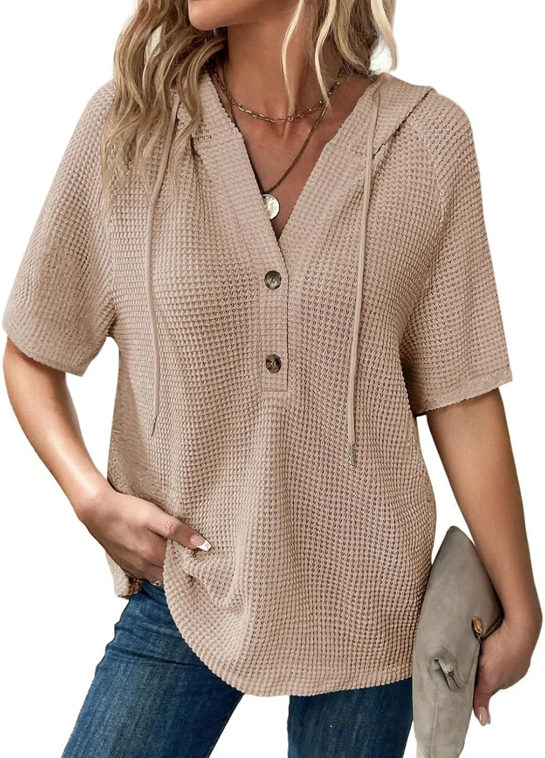 Damen Kapuzenshirt im Waffelmuster Heidi-Mode - Image 4