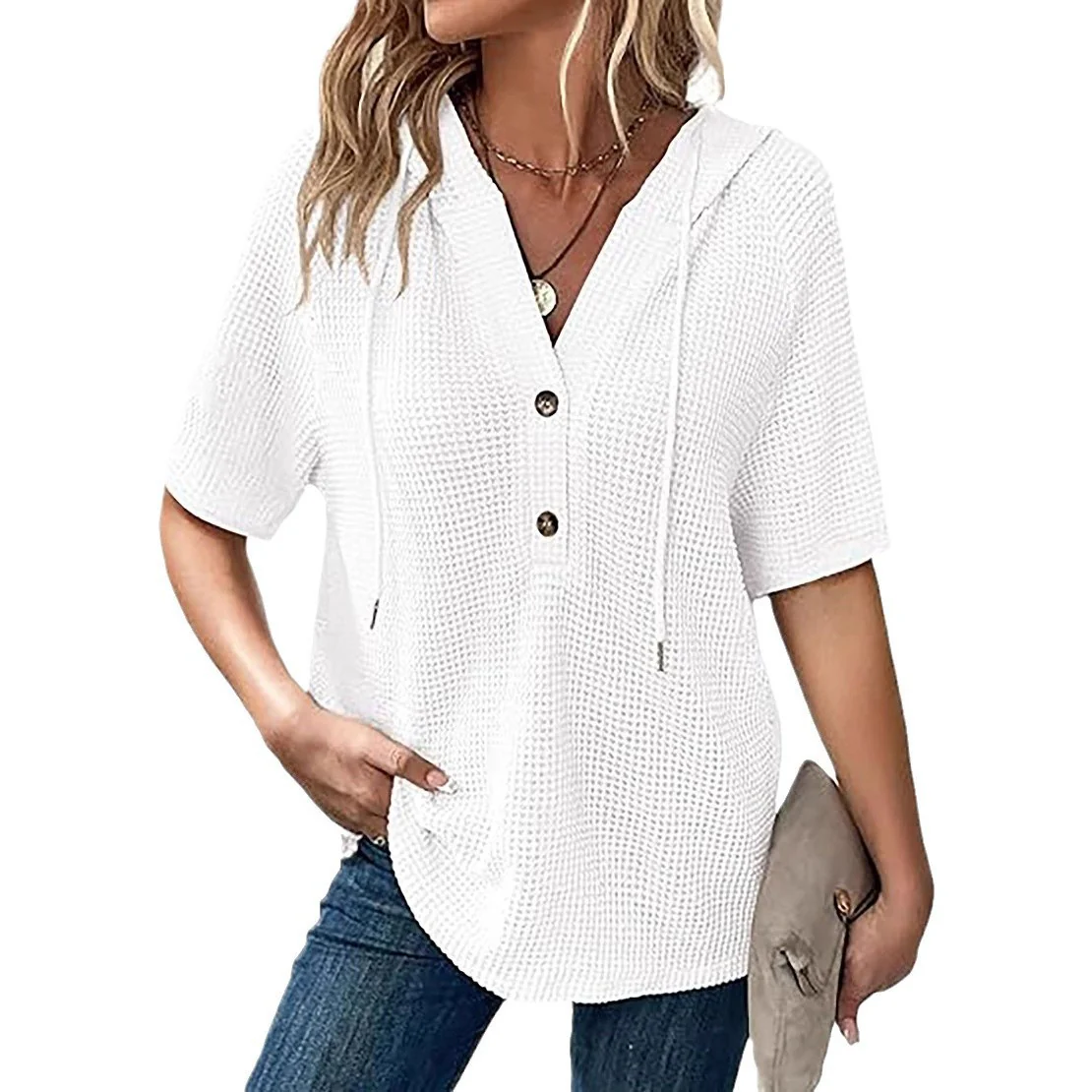 Damen Kapuzenshirt im Waffelmuster Heidi-Mode - Image 8