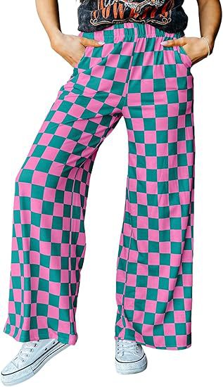 Damen Karierte Palazzo-Hose mit Elastischem Bund und Praktischen Seitentaschen Heidi-Mode - Image 17