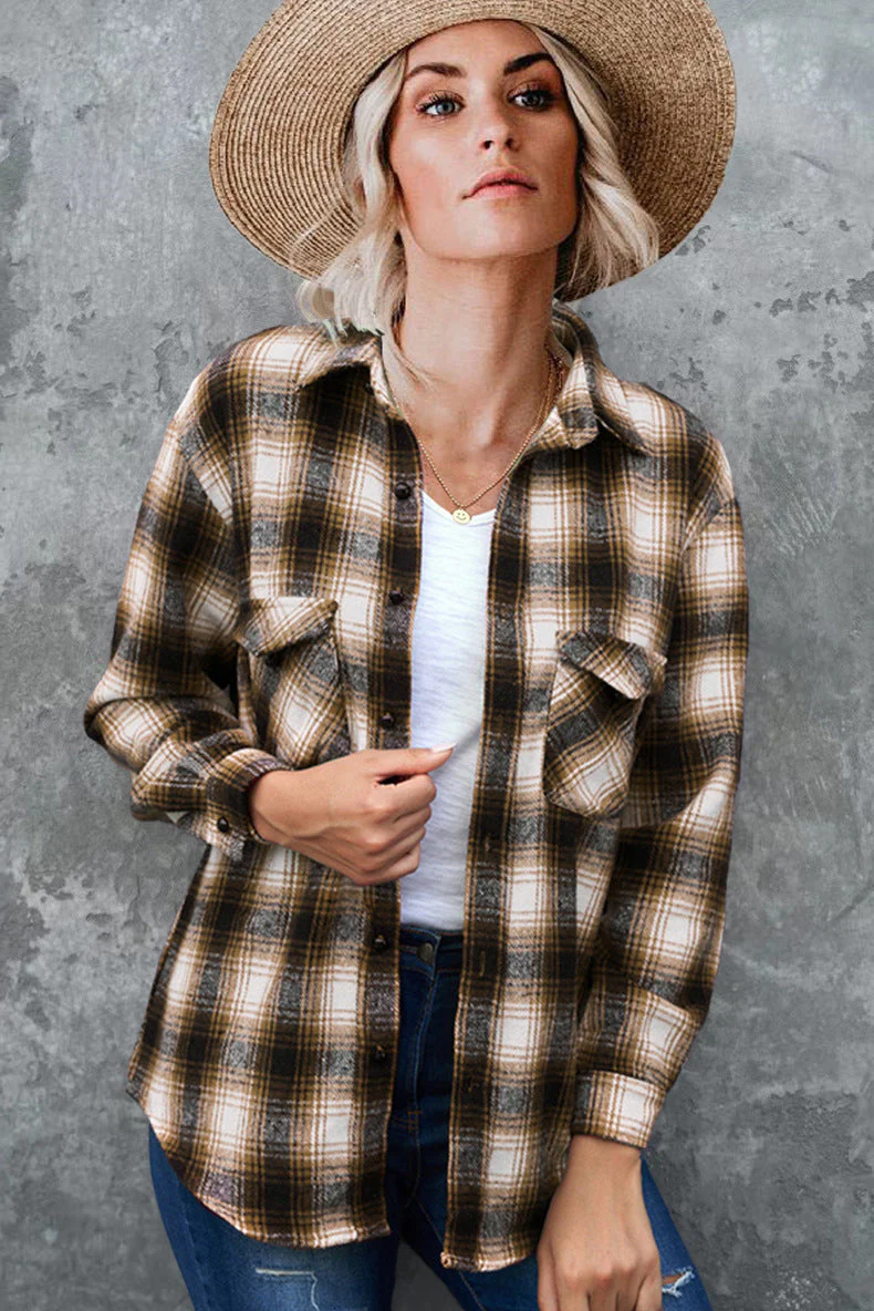 Damen Karo-Hemdjacke Aus Weichem Flanell mit Praktischen Taschen Heidi-Mode - Image 6