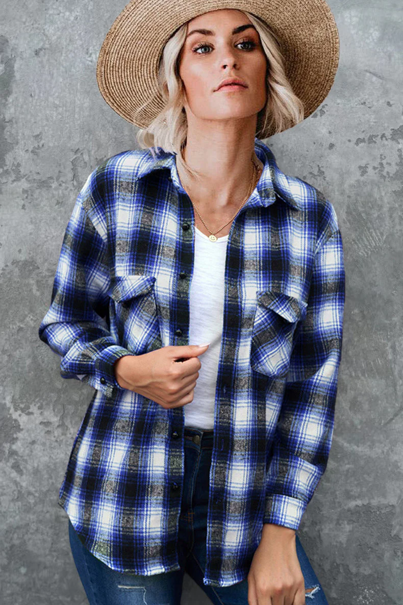 Damen Karo-Hemdjacke Aus Weichem Flanell mit Praktischen Taschen Heidi-Mode - Image 7
