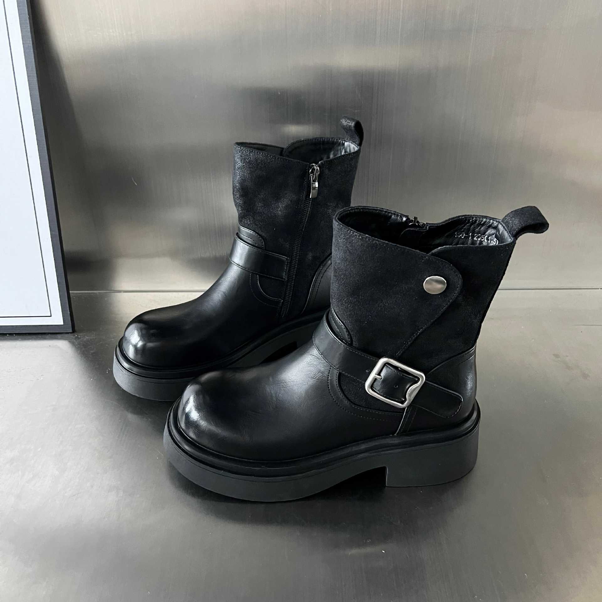 Damen Kick-Boots mit modischem Riemen und stabiler Gummisohle Heidi Mode - Image 2