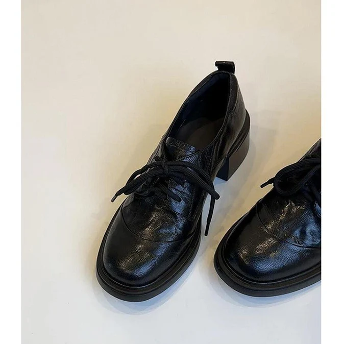 Damen Klassische Schnürschuhe mit komfortablem Blockabsatz Heidi Mode - Image 5