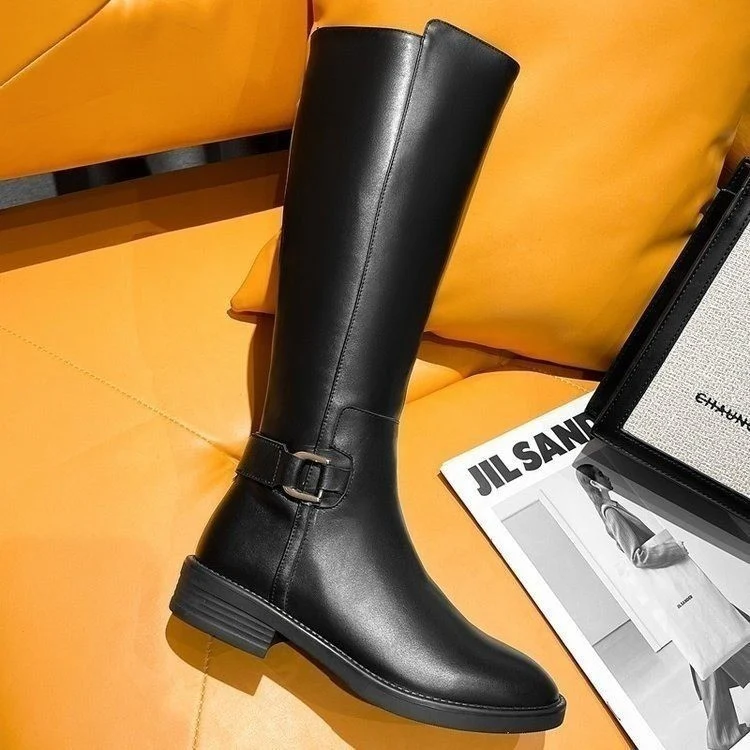 Damen klassische Stiefel mit modischen Schnallen und komfortabler Sohle Heidi Mode - Image 6