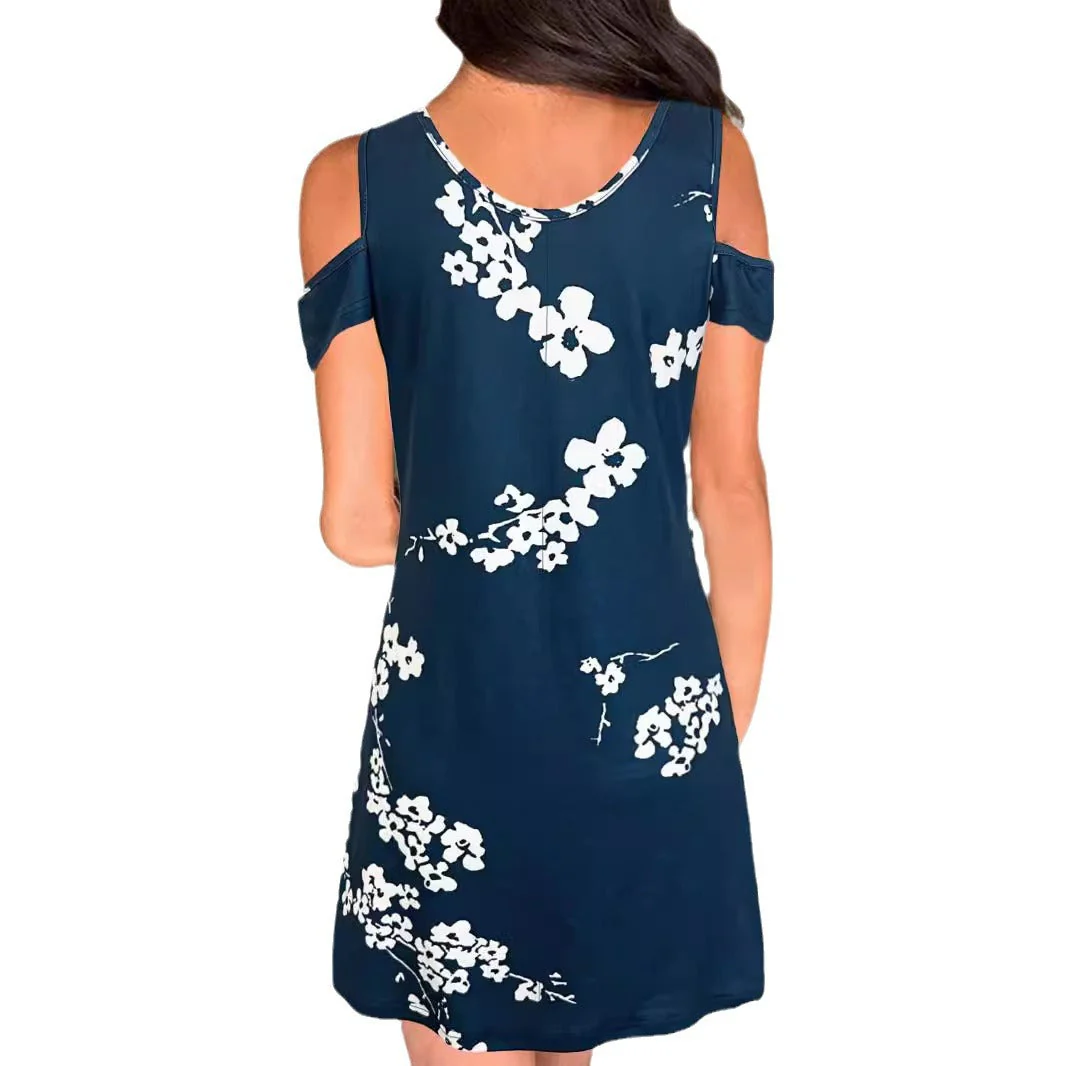 Damen Kleid mit Angesagten Schulterauschnitten und Elegantem Floralem Druck Heidi-Mode - Image 4