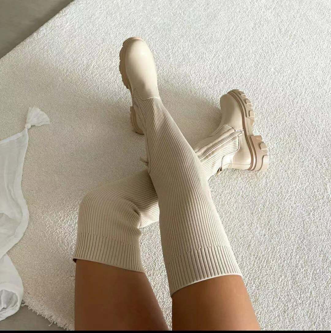 Damen kniehohe Stiefel mit auffälliger Sohle Heidi Mode - Image 4