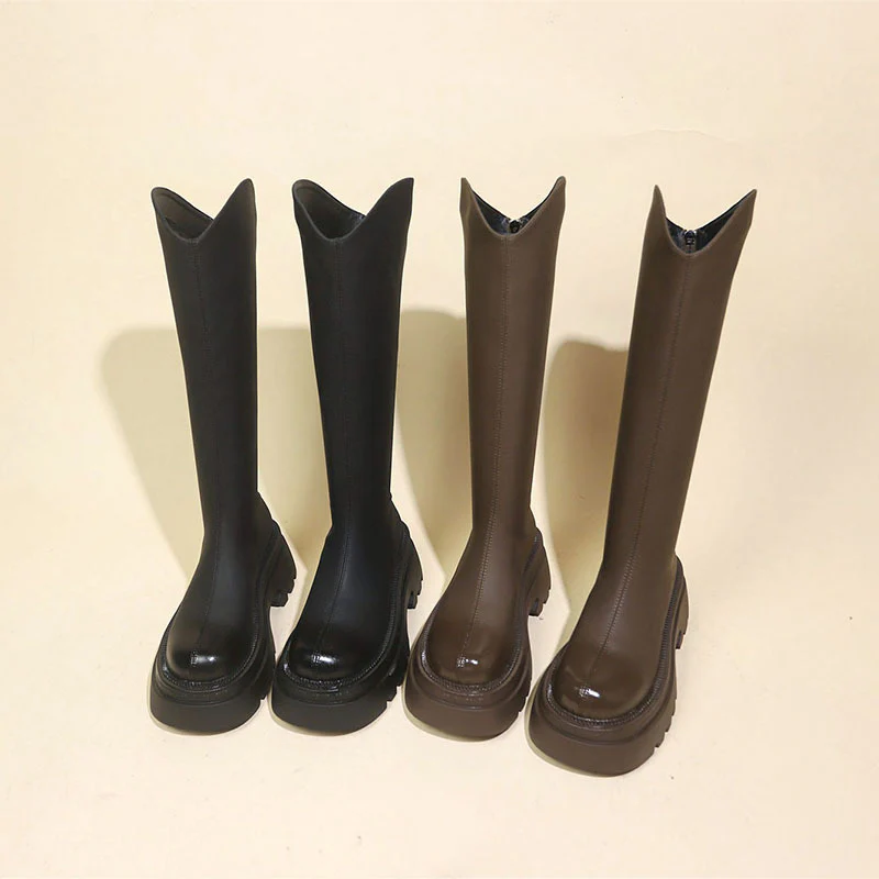 Damen kniehohe Stiefel mit elegantem Schnitt und robuster Sohle Heidi Mode - Image 2