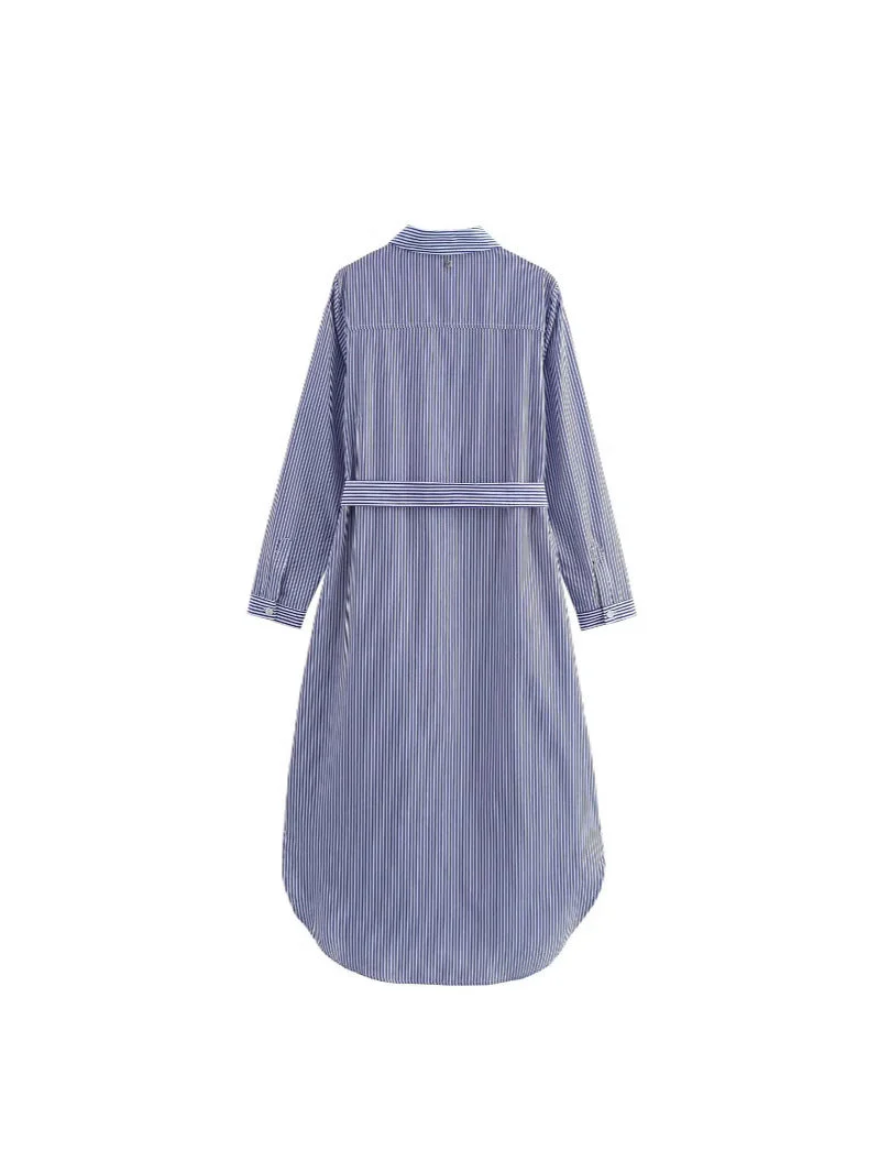 Damen Hemdblusenkleid mit Verstellbarem Gürtel Heidi-Mode - Image 5